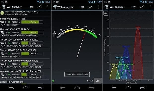 تطبيق wifi analyzer لقياس قوة الواى فاى