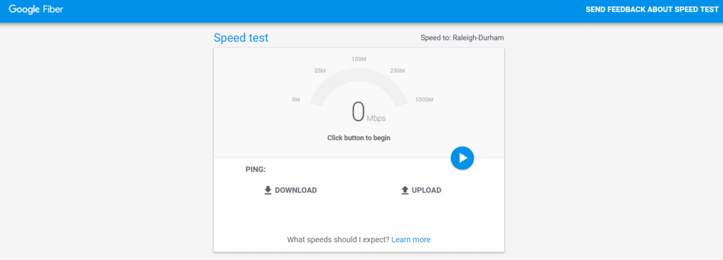 موقع Google Fiber Speed Test لقياس سرعة النت